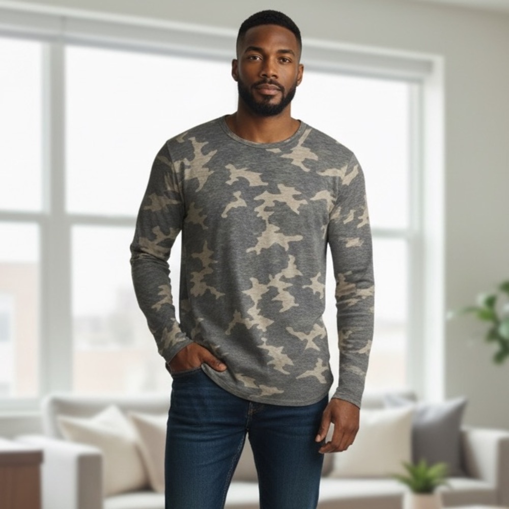 LS115 Men’s Jackson Military Camouflage Long Sleeve T Shirt S